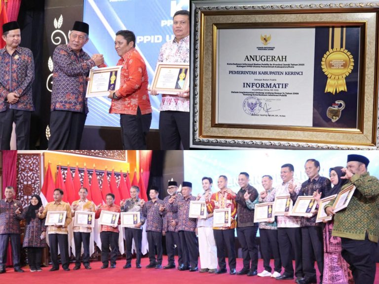 Raih Nilai 90–100, Pemkab Kerinci Kembali Dinobatkan sebagai Badan Publik Informatif Tingkat Provinsi Jambi